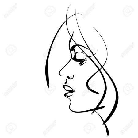 Контур женского лица