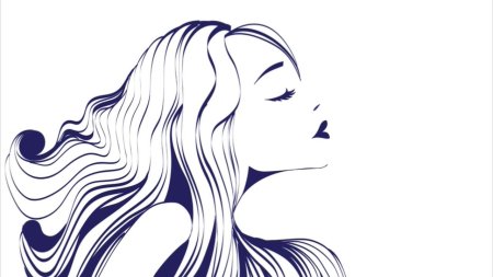 Силуэт девушки с волосами