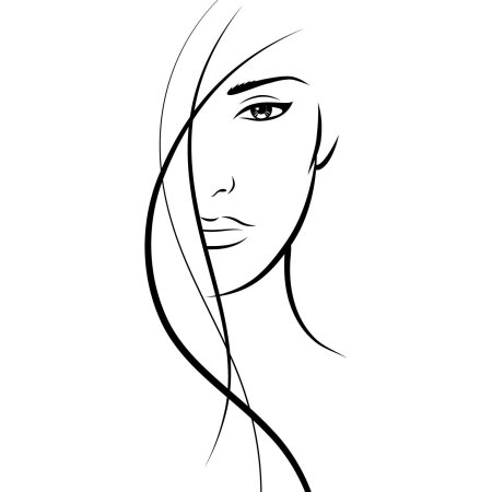 Контур лица девушки