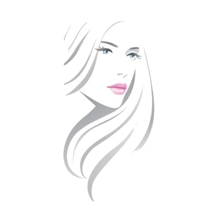 Лицо девушки контур
