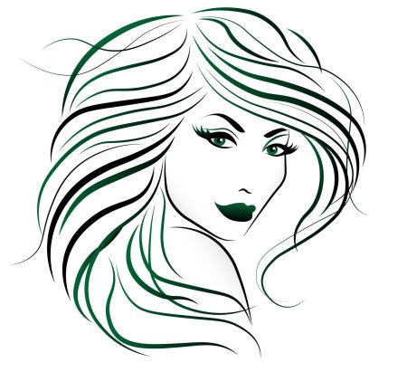 Контур женского лица