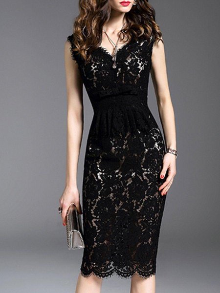 Черное кружевное платье золла