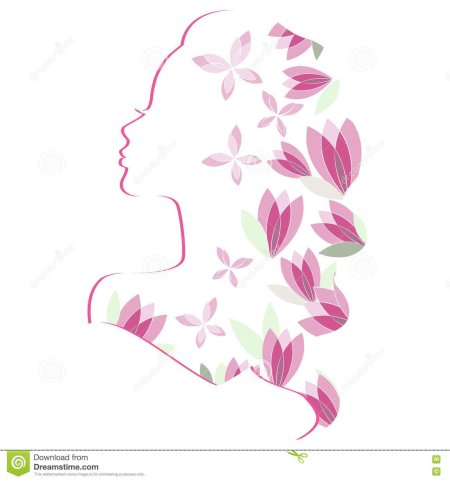 Женский силуэт с цветами