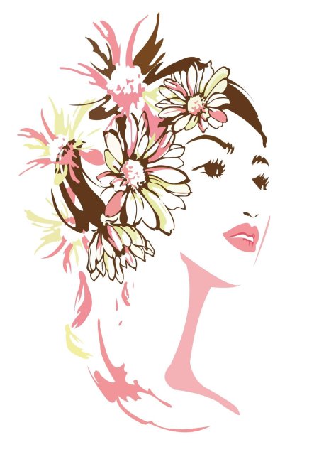 Силуэт женщины с цветами