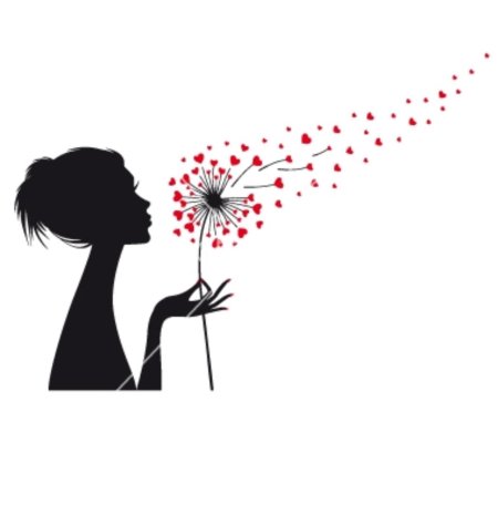 Девушка дует на одуванчик