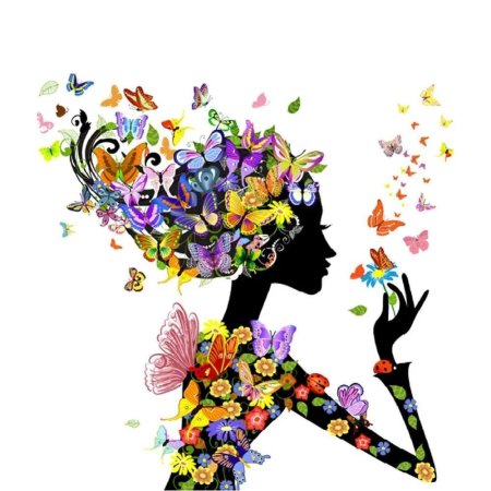 Силуэт девушки с цветами