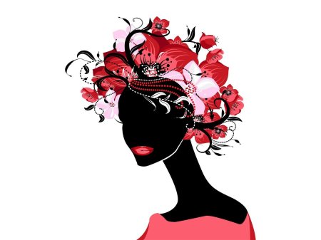 Силуэт женщины с цветами