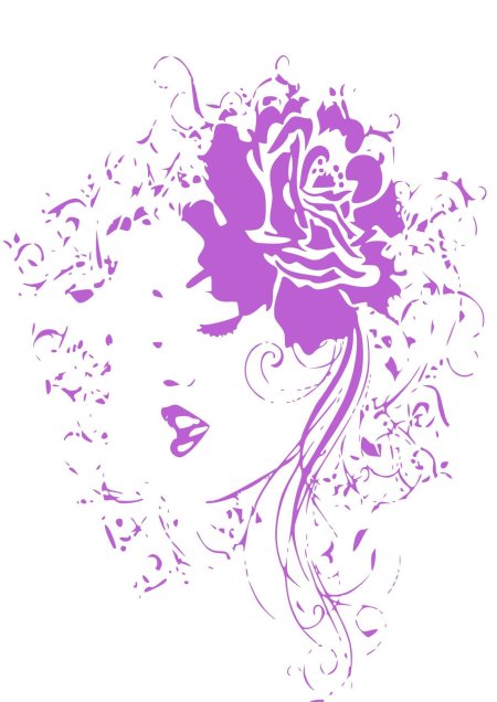 Женский силуэт с цветами