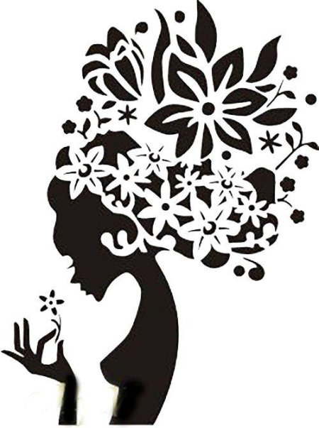 Трафарет девушки для вырезания