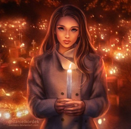 Девушка со свечой в руках