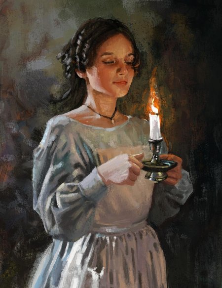 Девушка со свечой картина