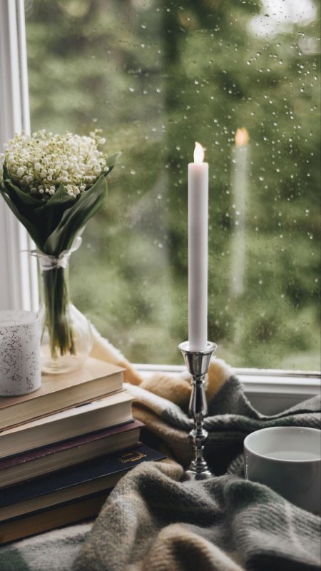 Свеча на подоконнике