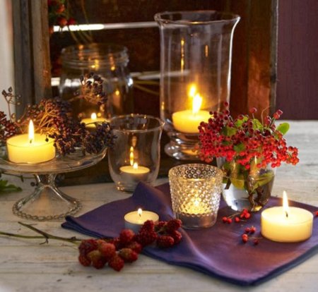 Декор свечами в интерьере