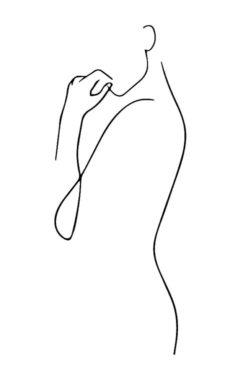 Силуэт девушки линиями