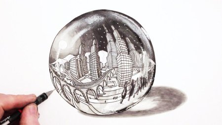 Стеклянный шар рисунок