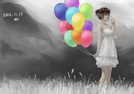 Девушка с воздушными шарами