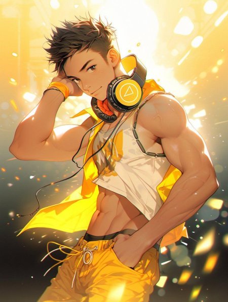 Аниме парень пресс