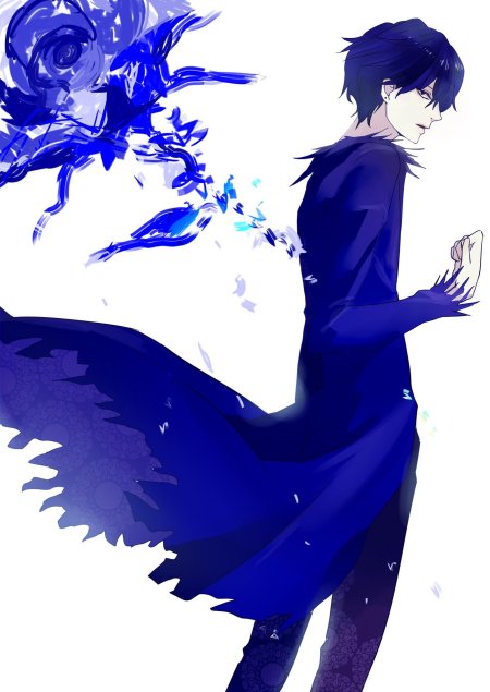 Аниме парень с синими волосами