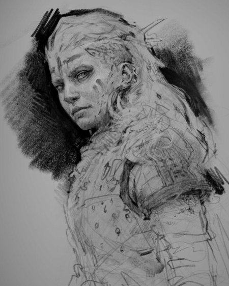 Викинг девушка арт