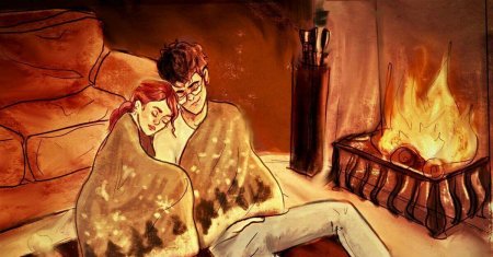 Гарри поттер и джинни рождество арт