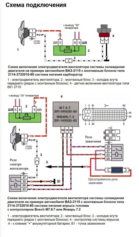 Схема включения вентилятора охлаждения ваз 2114 инжектор 8 клапанов