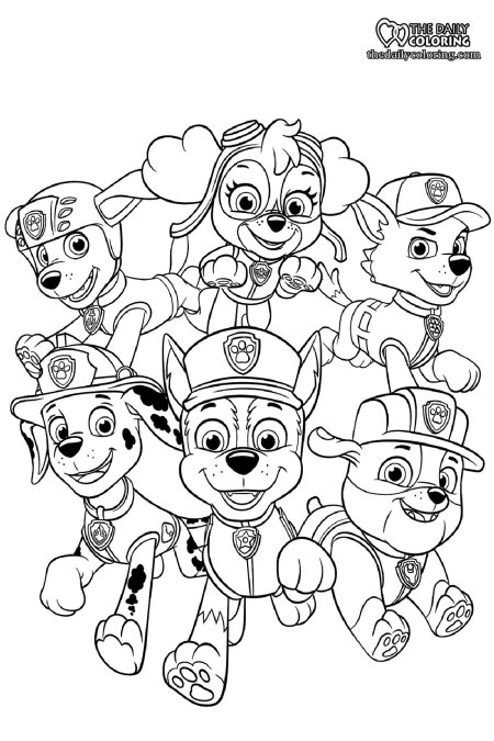 Разукрашки для детей щенячий патруль