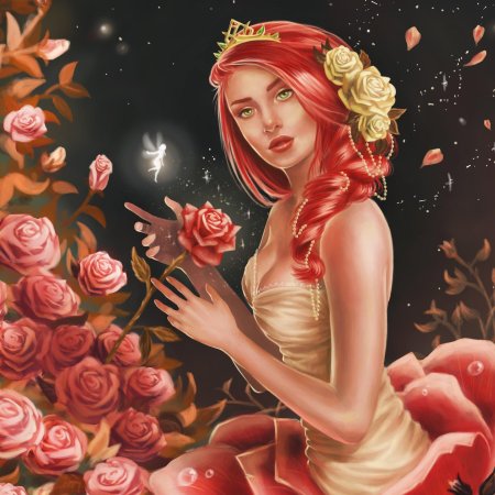 Фэнтези девушка с розой