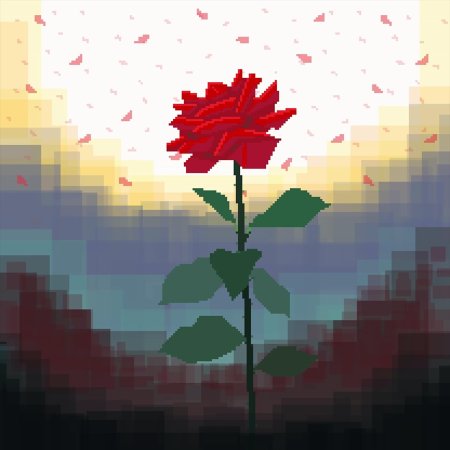 Пиксельная роза