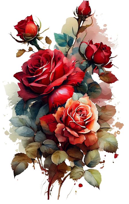 Цветы акварельные