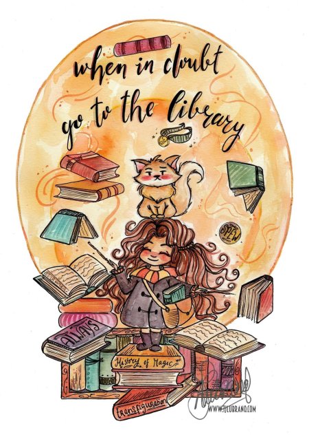 Гарри поттер гермиона с книгой