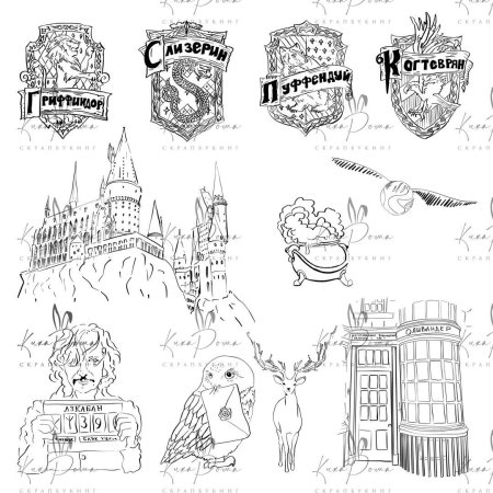 Гарри поттер факультеты черно белые