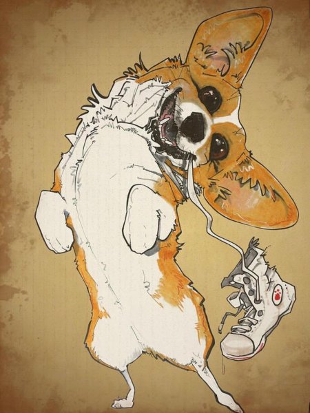 Смешная собака рисунок