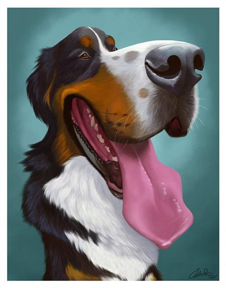 Живопись забавные собаки