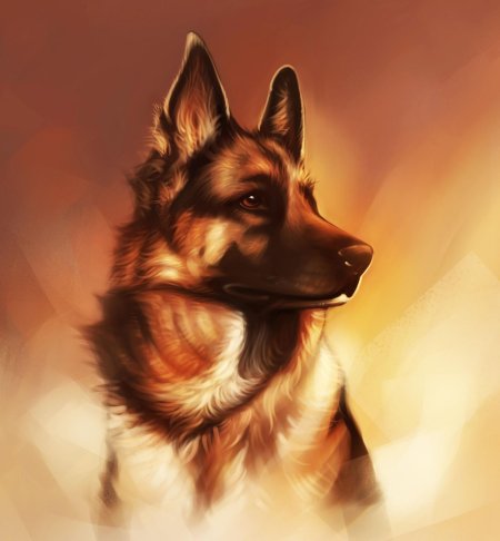 Арт немецкая овчарка