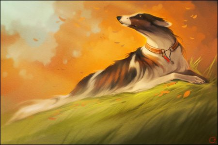 Русская псовая борзая картины художников