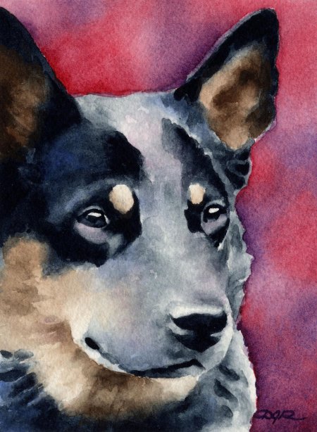Собака акварель