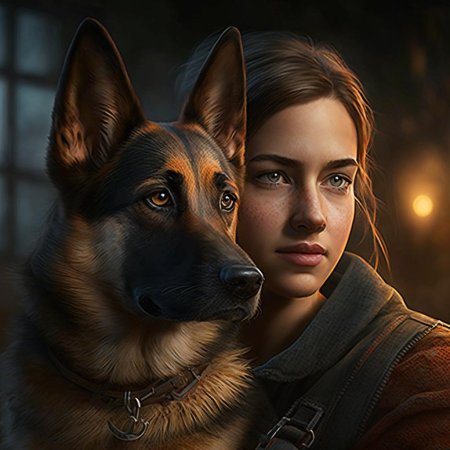 Девушка с овчаркой