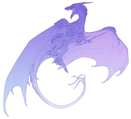 Дракон на белом фоне