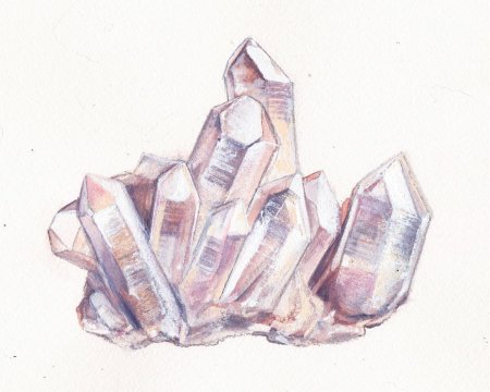 Кристаллы акварелью