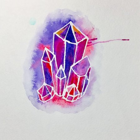 Кристаллы акварелью