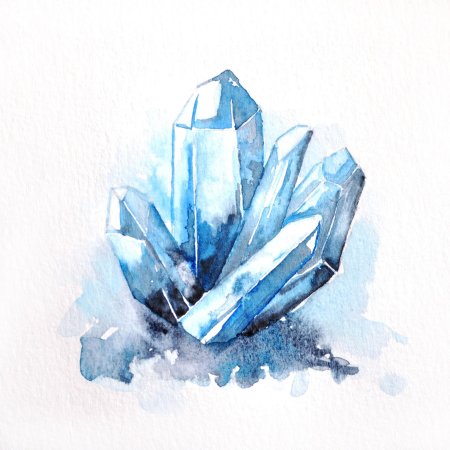 Кристаллы акварелью