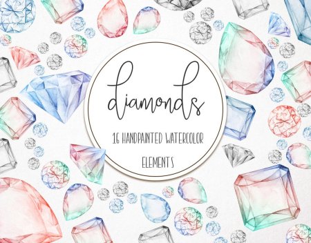 Бриллиант рисунок акварель