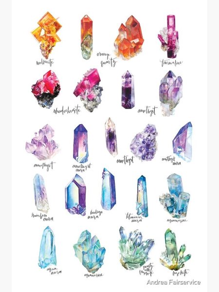 Кристаллы акварелью