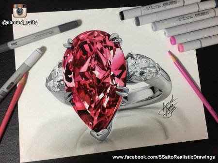 Красный бриллиант . ct moussaieff red diamond