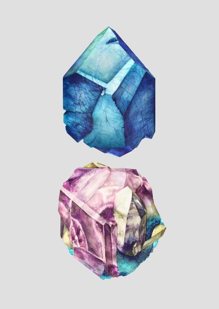 Драгоценные камни акварелью