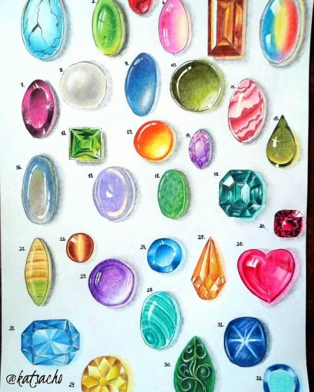 Рисование драгоценных камней