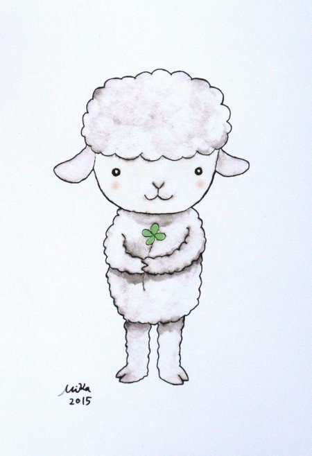 Милая овечка рисунок