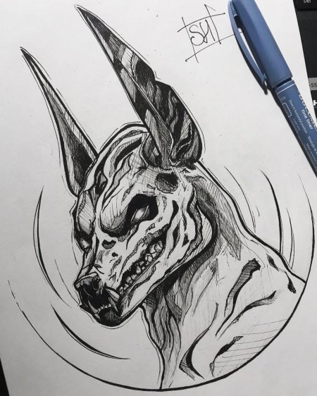 Анубис тату