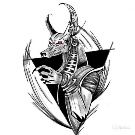 Анубис тату дотворк