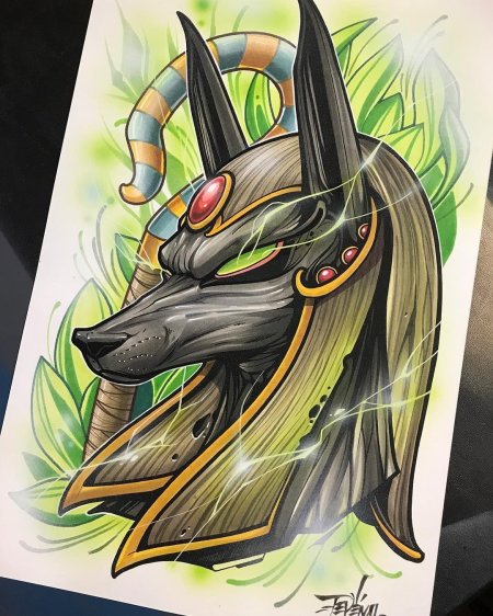 Египетский анубис тату